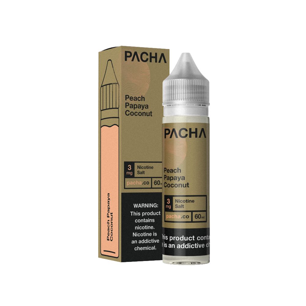 Peach Papaya Coconut Cream by TFN Pachamama Series (60mL) with packaging