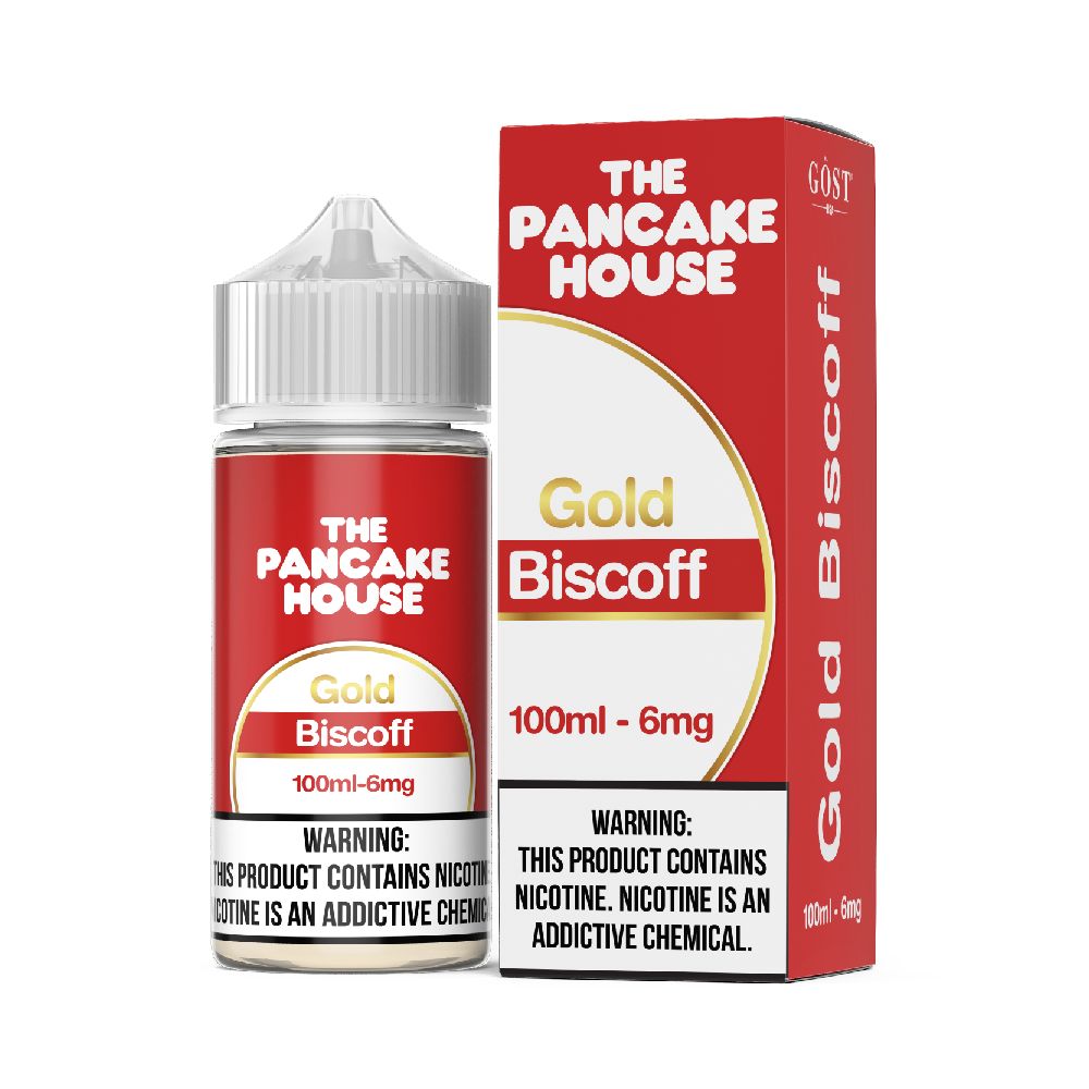 Gold Biscoff Pancake House 100mL 6mg with packaging