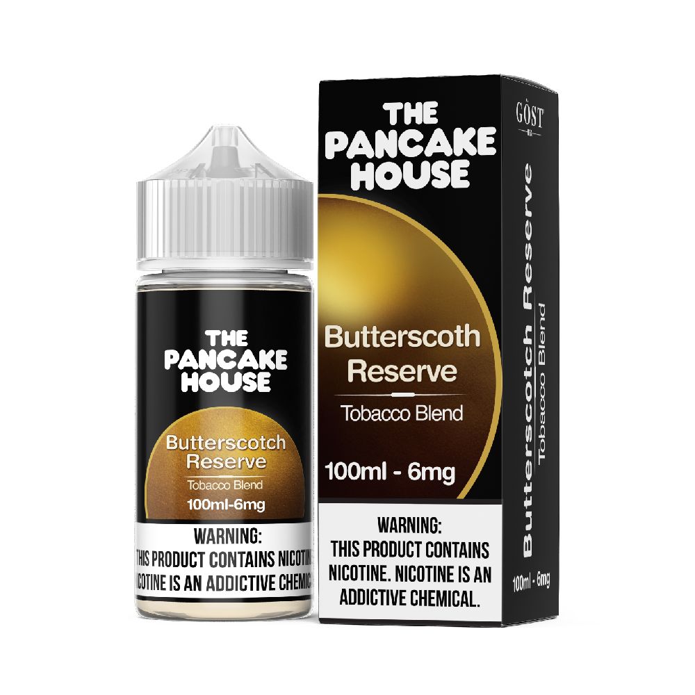 Butterscotch Reserve Pancake House 100mL 6mg with packaging
