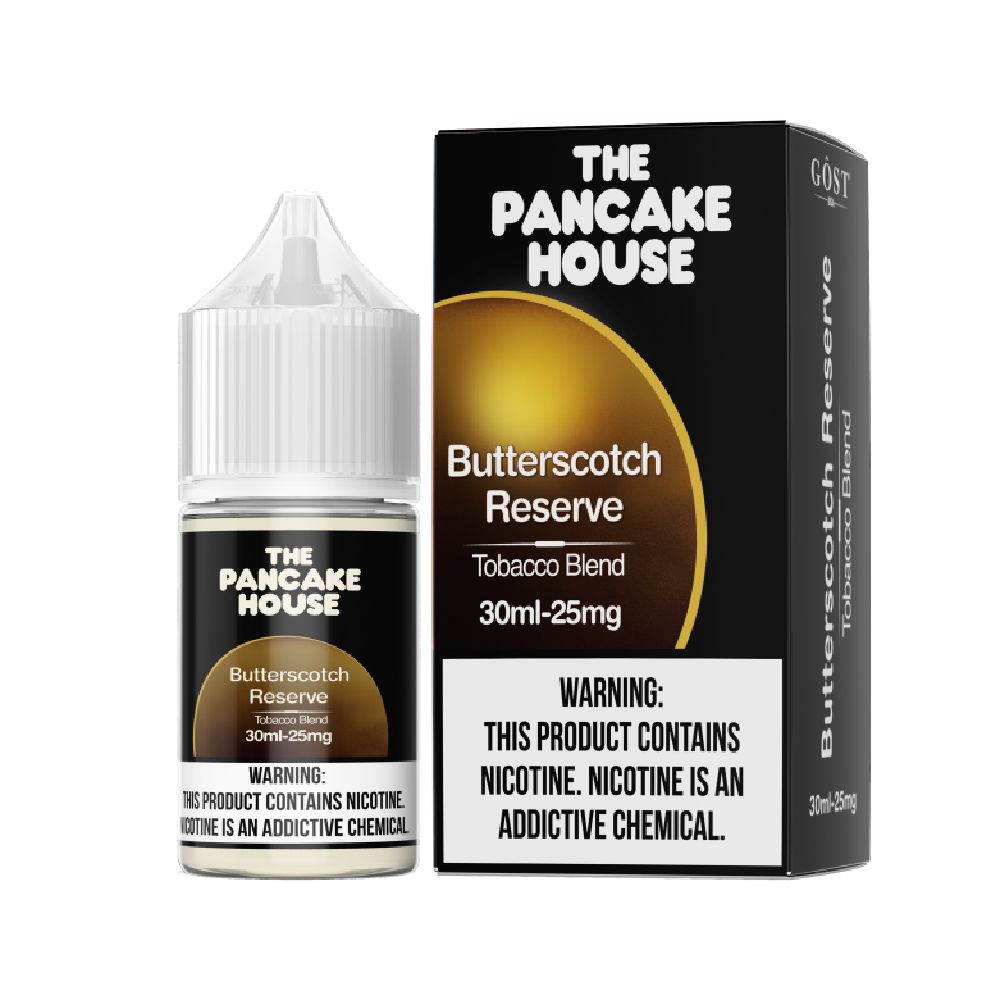 Butterscotch Reserve Pancake House Salts 30mL 25mg with packaging