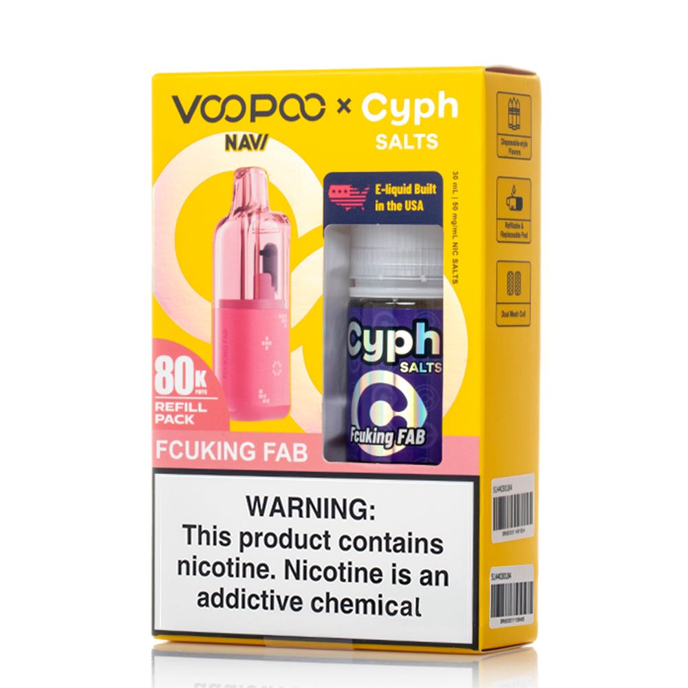 Voopoo Navi 80K Replacement Pod + Cyph Salts 30mL Collab Set fcuking fab packaging