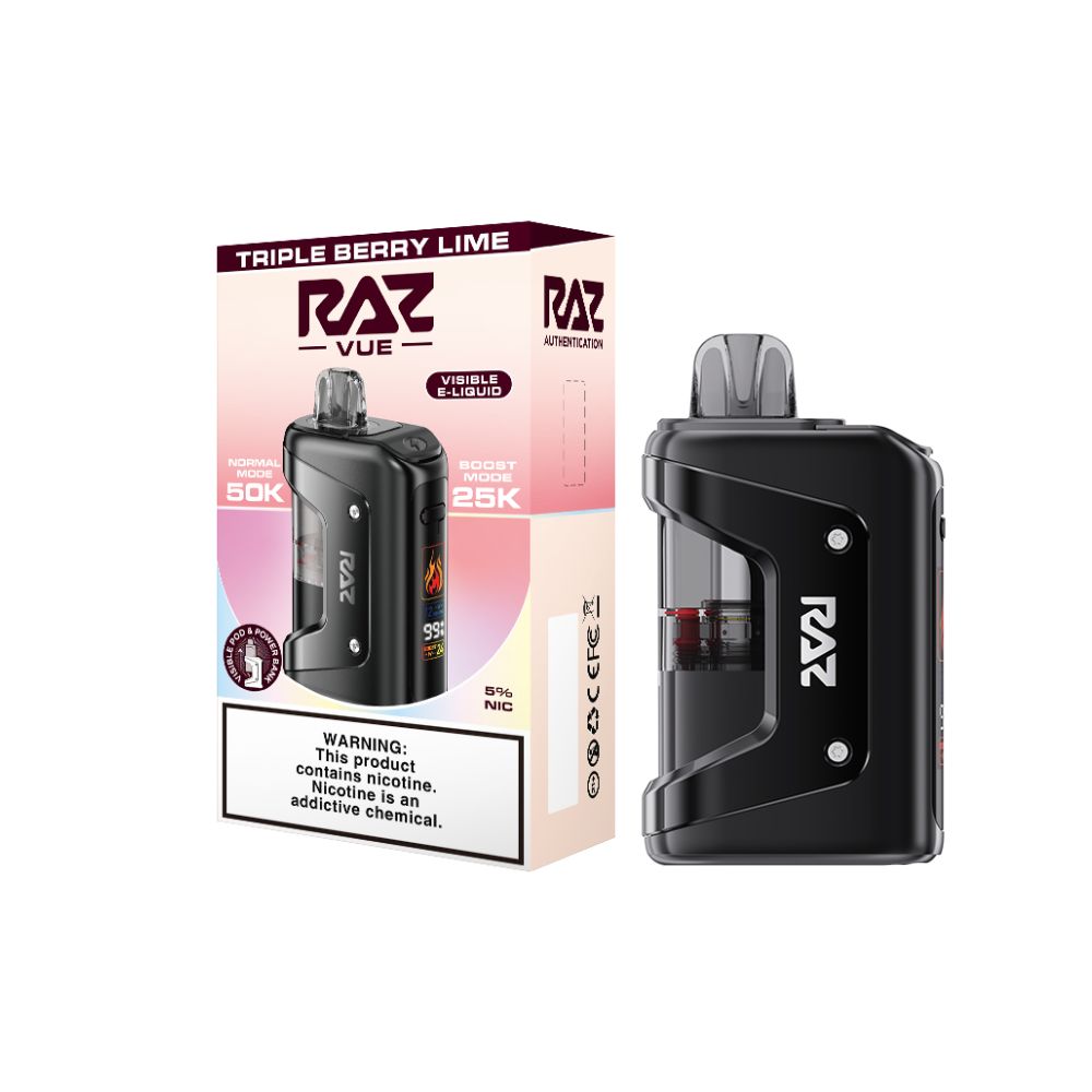 Raz Vue Disposable+ Power Dock triple berry lime with packaging