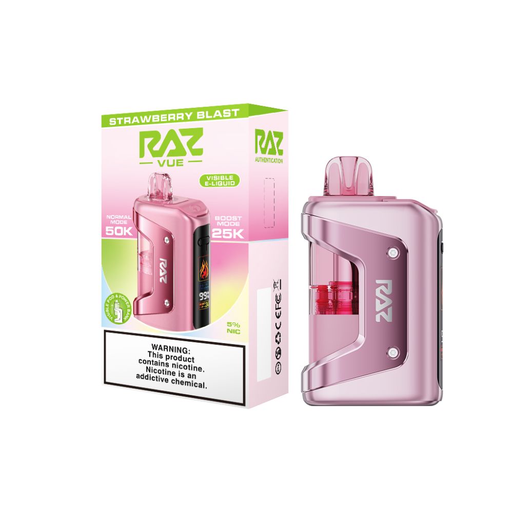 Raz Vue Disposable+ Power Dock strawberry blast with packaging