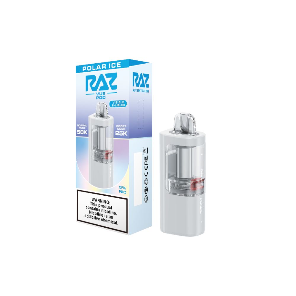 Raz Vue Disposable Pod polar ice with packaging