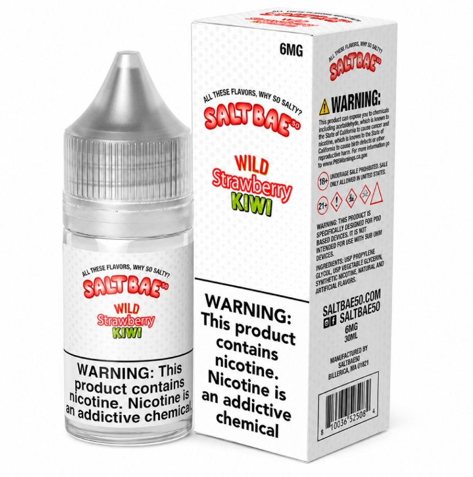 Strawberry Kiwi Salt Bae 50 Salts 30mL 6mg with packaging