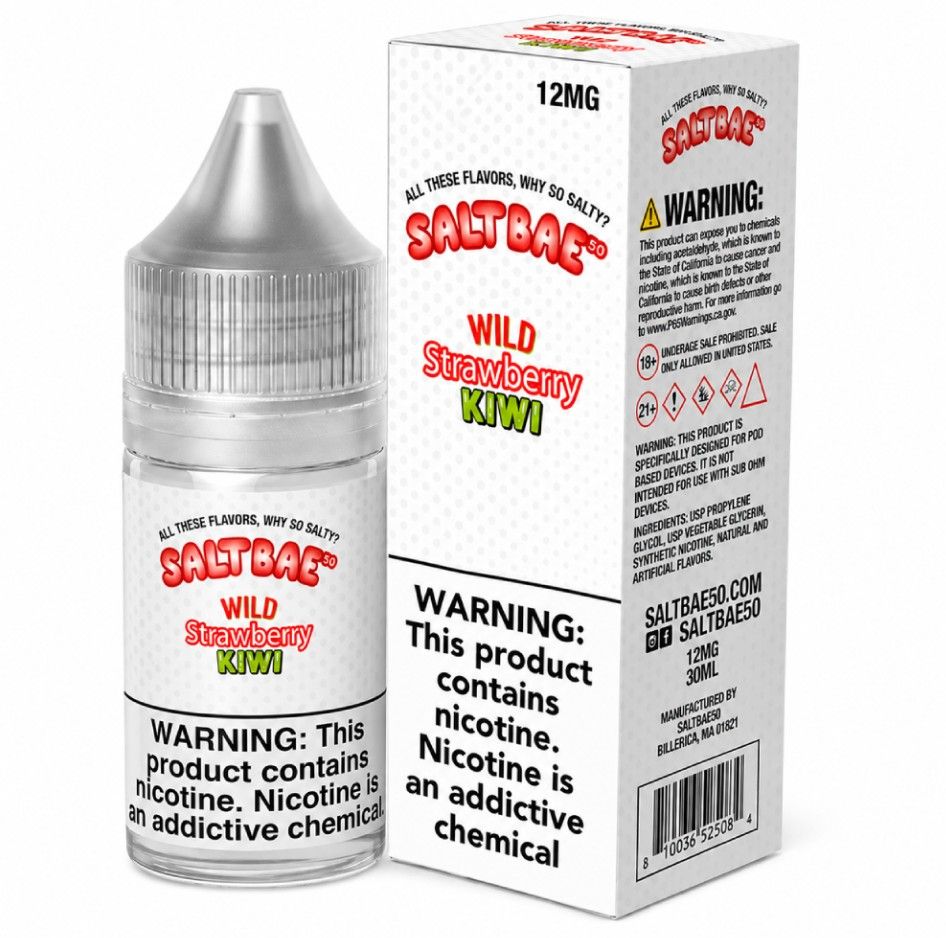 Strawberry Kiwi Salt Bae 50 Salts 30mL 12mg with packaging