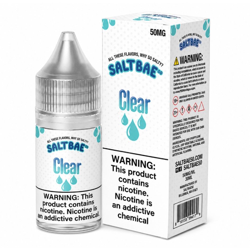 Clear Salt Bae 50 Salts 30mL 50mg with packaging