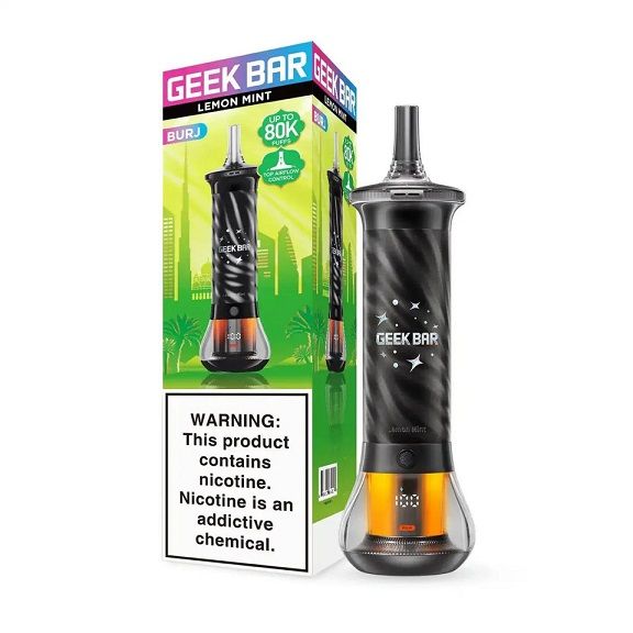 Geek Bar Burj Disposable lemon mint with packaging