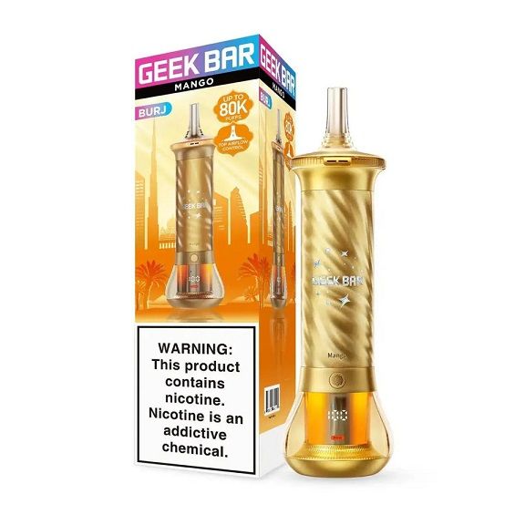Geek Bar Burj Disposable mango with packaging