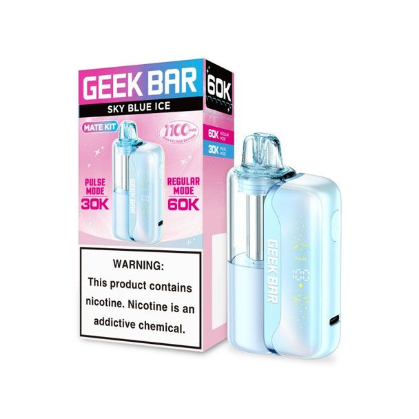 Geek Bar Mate Disposable + Power Dock sky blue ice with packaging