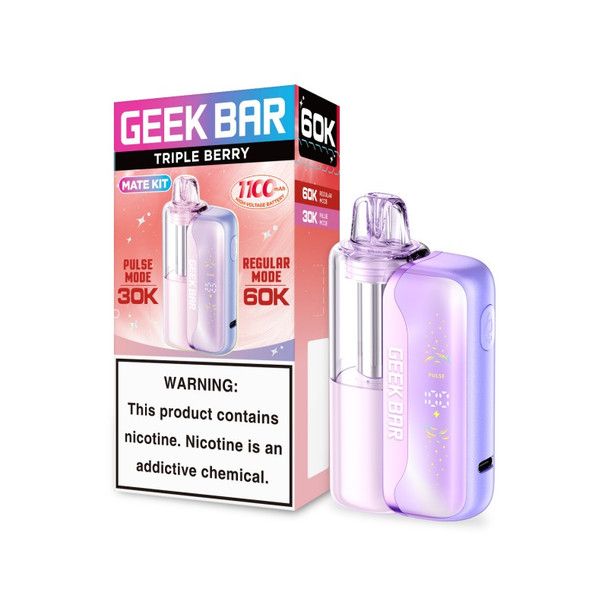 Geek Bar Mate Disposable + Power Dock triple berry with packaging