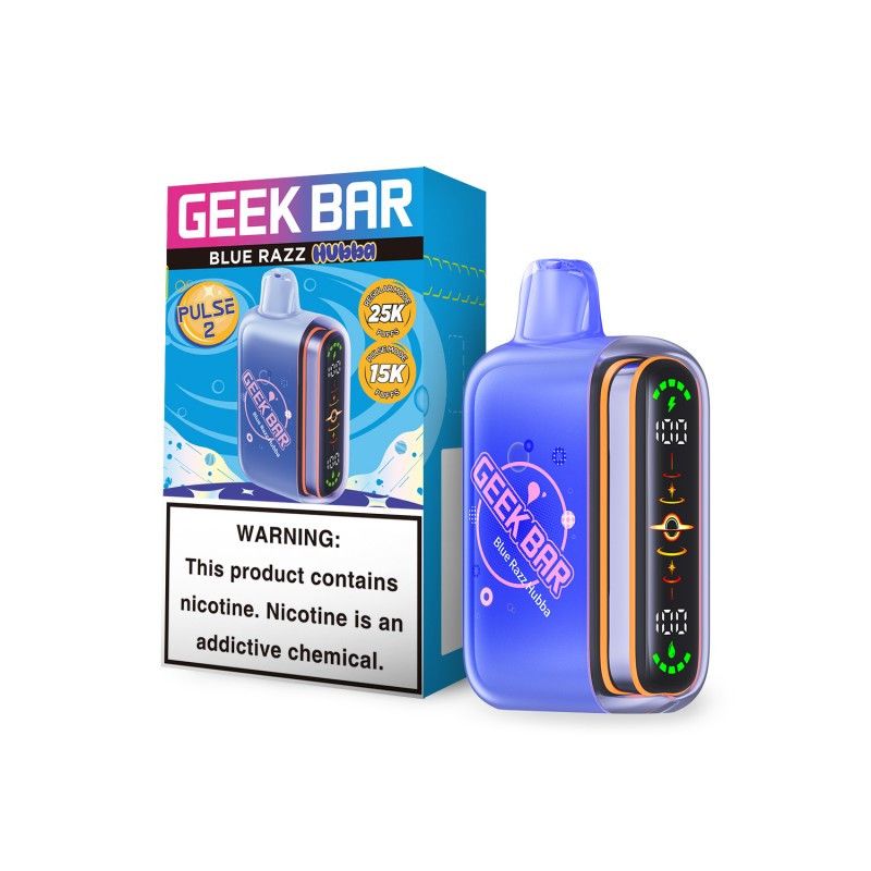 Geek Bar Pulse 2 Disposable Hubba Edt. blue razz hubba with packaging