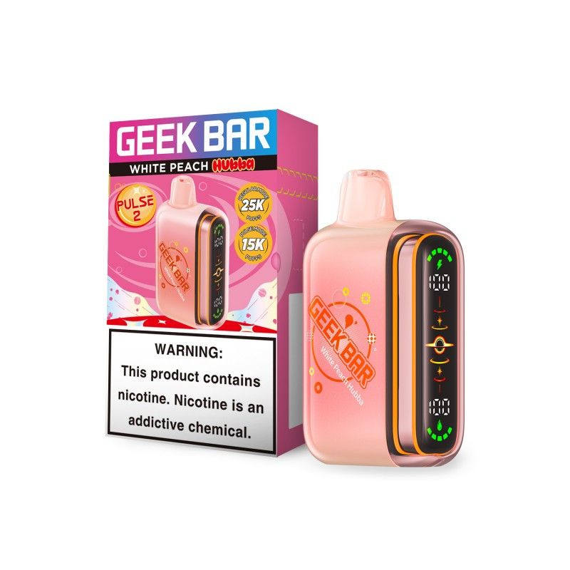 Geek Bar Pulse 2 Disposable Hubba Edt. white peach hubba with packaging