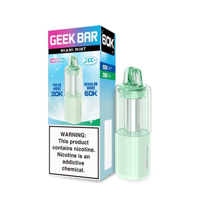Geek Bar Mate Disposable Pod miami mint with packaging