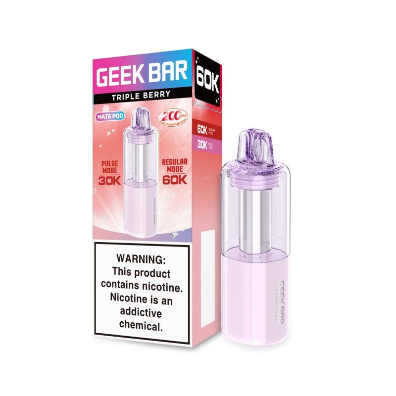 Geek Bar Mate Disposable Pod triple berry with packaging