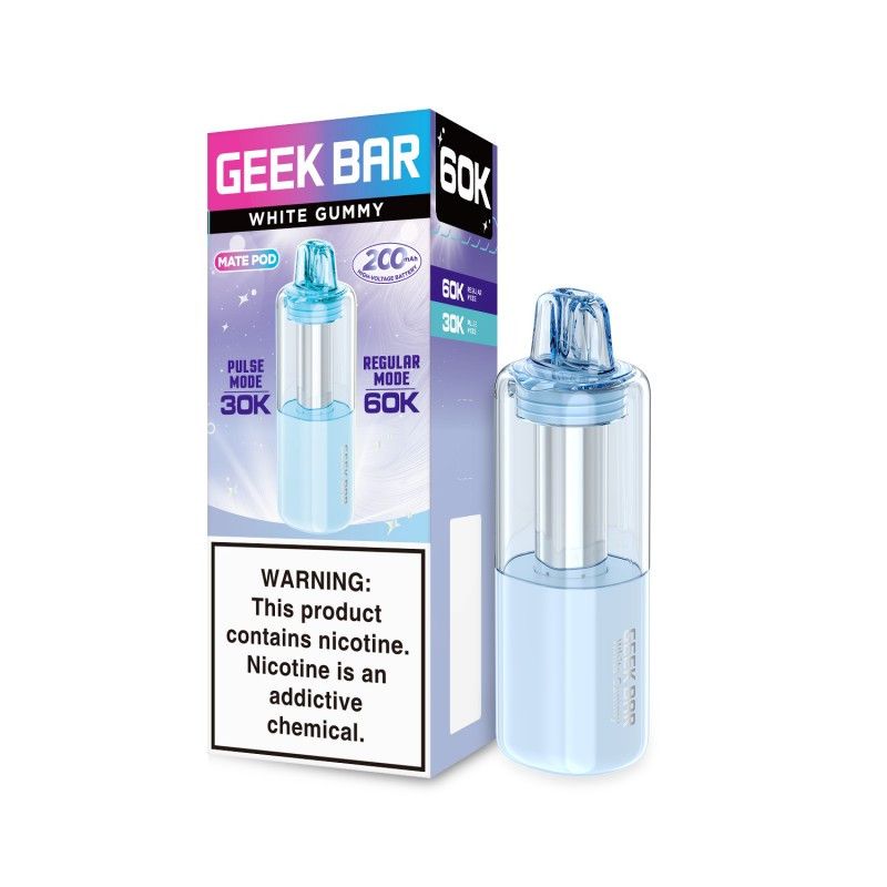 Geek Bar Mate Disposable Pod white gummy with packaging
