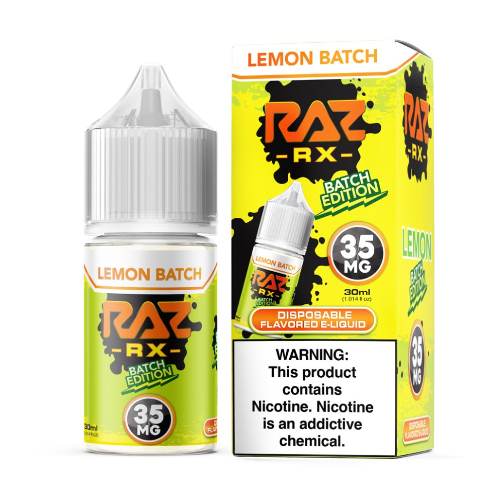 Lemon Batch Pod Juice x Raz Batch Edition Salts 30mL 35mg with packaging