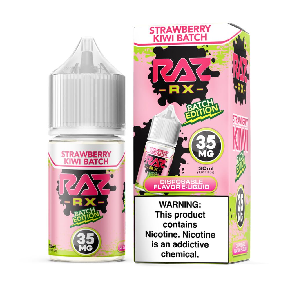 Strawberry Kiwi Batch Pod Juice x Raz Batch Edition Salts 30mL 35mg with packaging