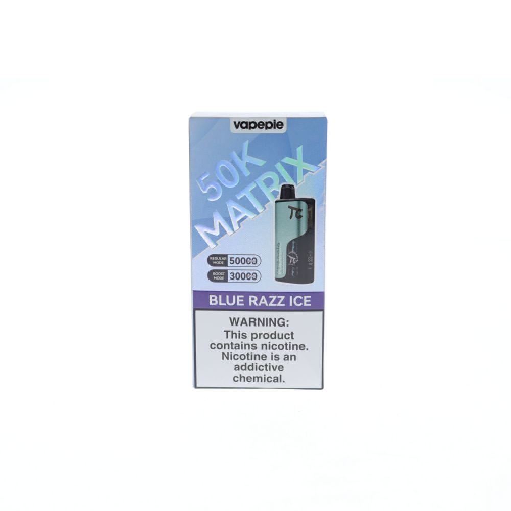 Vapepie Matrix Disposable blue razz ice packaging