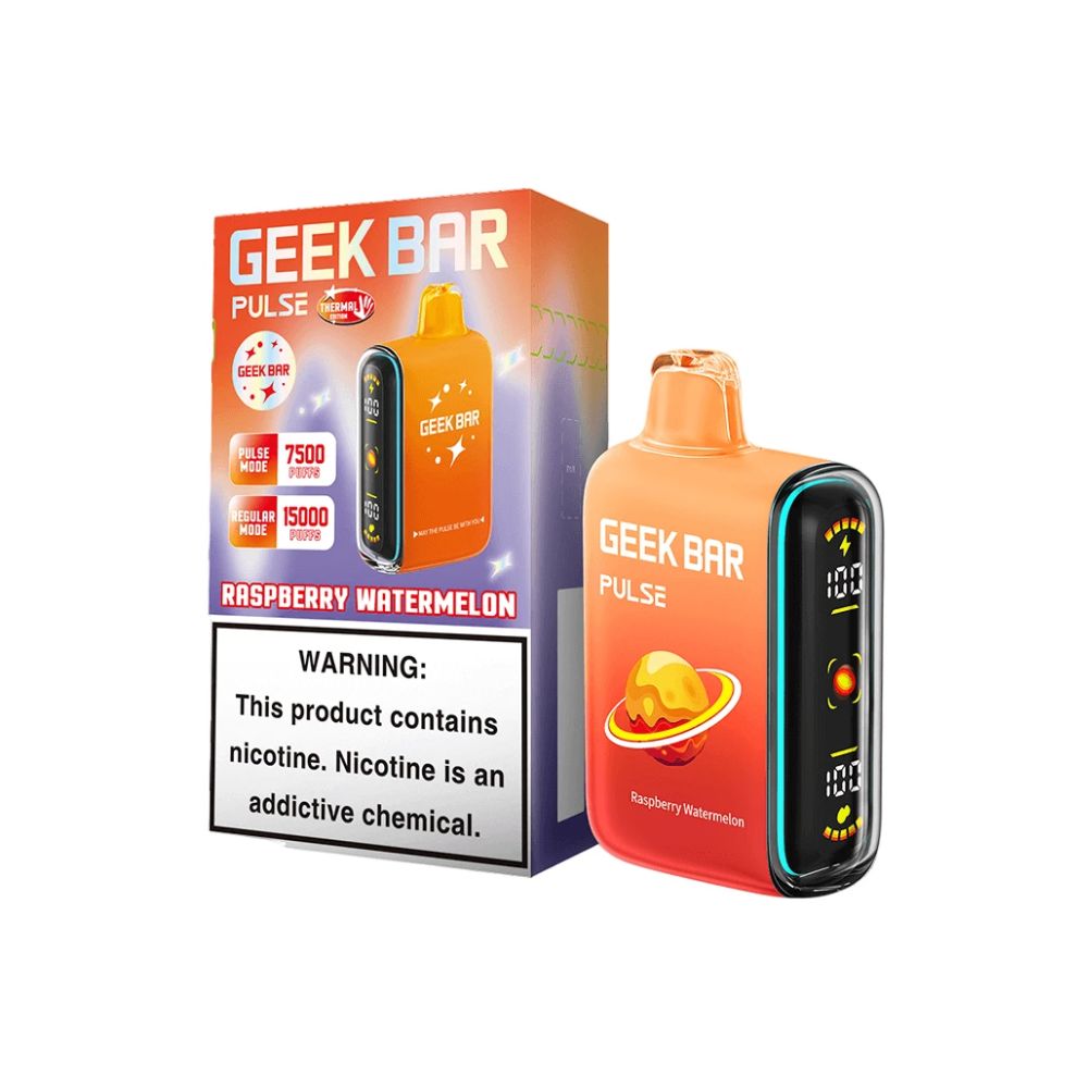 Geek Bar Pulse Disposable raspberry watermelon with packaging