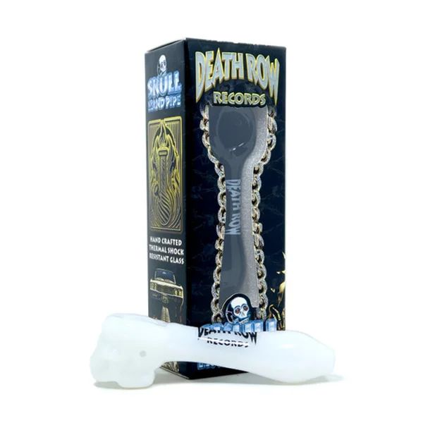 Death Row Records (Hand Pipe) DRHP0006-0027 4" Color Skull white with packaging