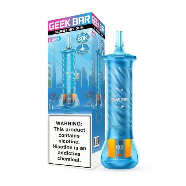 Geek Bar Burj Disposable blueberry gum with packaging