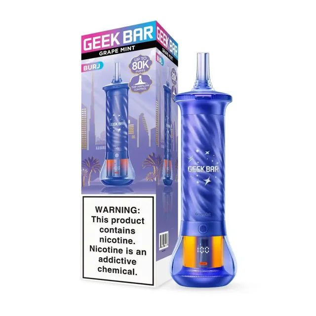 Geek Bar Burj Disposable grape mint with packaging
