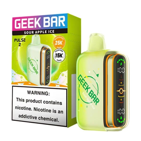 Geek Bar Pulse 2 Disposable sour apple ice with packaging
