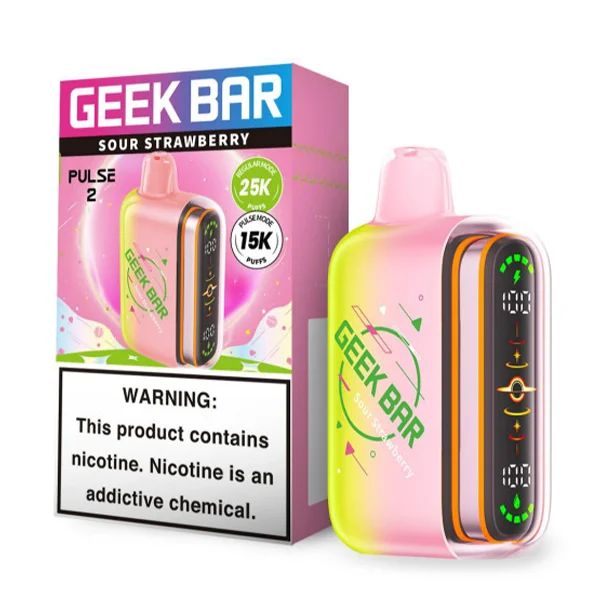 Geek Bar Pulse 2 Disposable sour strawberry with packaging