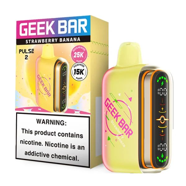 Geek Bar Pulse 2 Disposable strawberry banana with packaging