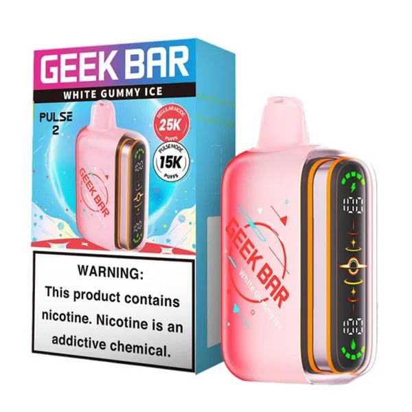 Geek Bar Pulse 2 Disposable white gummy ice with packaging