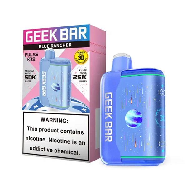 Geek Bar Pulse X2 Disposable blue rancher with packaging
