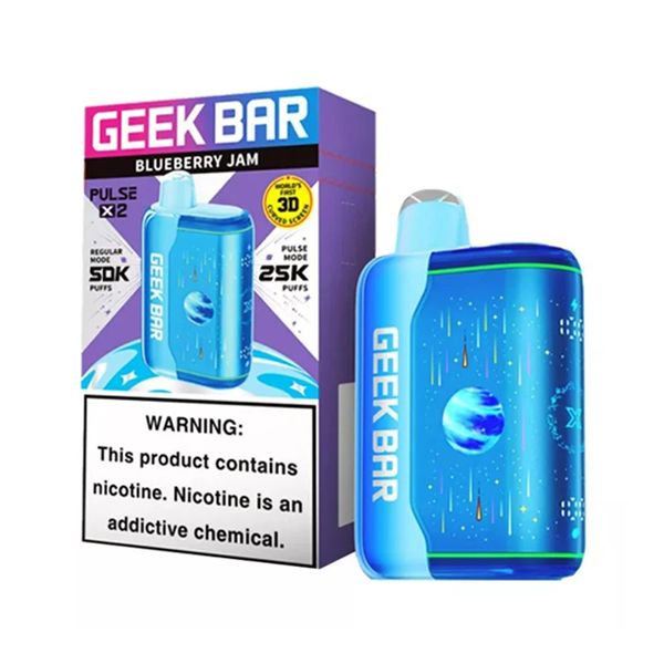 Geek Bar Pulse X2 Disposable blueberry jam with packaging