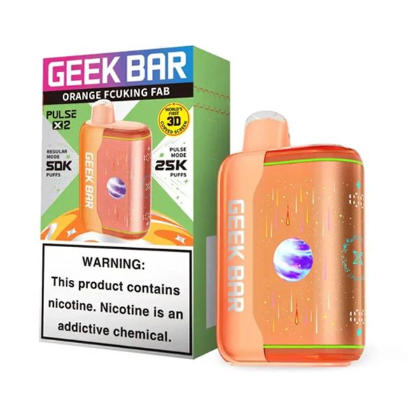 Geek Bar Pulse X2 Disposable orange fcuking fab with packaging