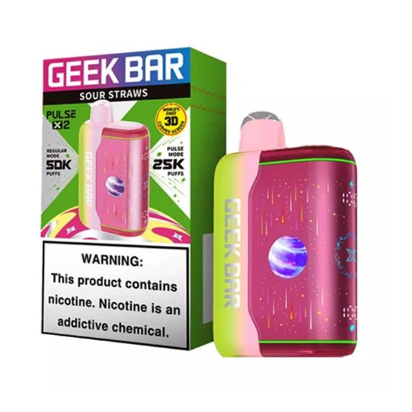 Geek Bar Pulse X2 Disposable sour straws with packaging