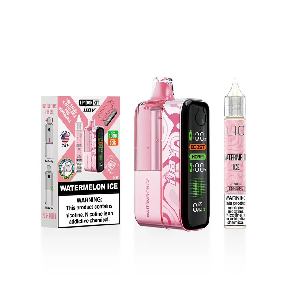 iJoy XP100K Disposable + 15mL (LIQ Salt) watermelon ice with packaging