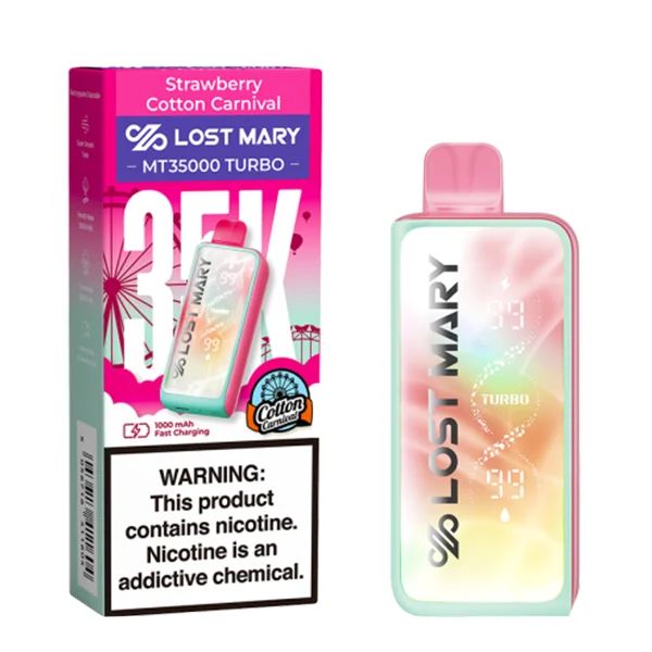 Lost Mary MT35000 Turbo Disposable strawberry cotton carnival with packaging