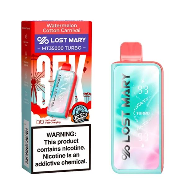 Lost Mary MT35000 Turbo Disposable watermelon cotton carnival with packaging