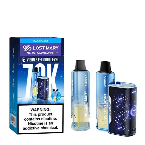 Lost Mary Nera Fullview Kit Disposable blue razz ice with packaging