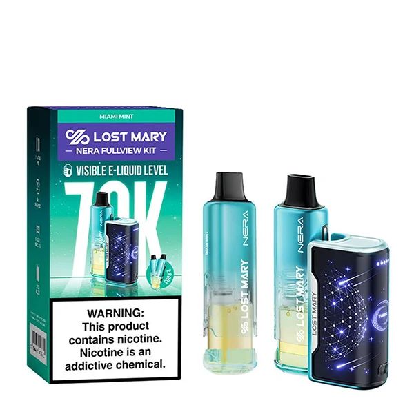Lost Mary Nera Fullview Kit Disposable miami mint with packaging