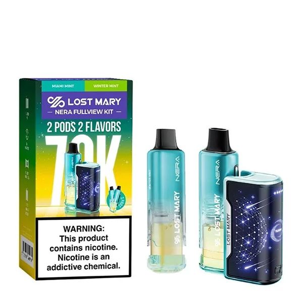 Lost Mary Nera Fullview Kit Disposable miami mint winter mint with packaging