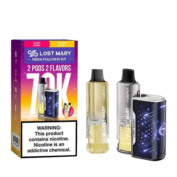 Lost Mary Nera Fullview Kit Disposable scary berry golden berry with packaging