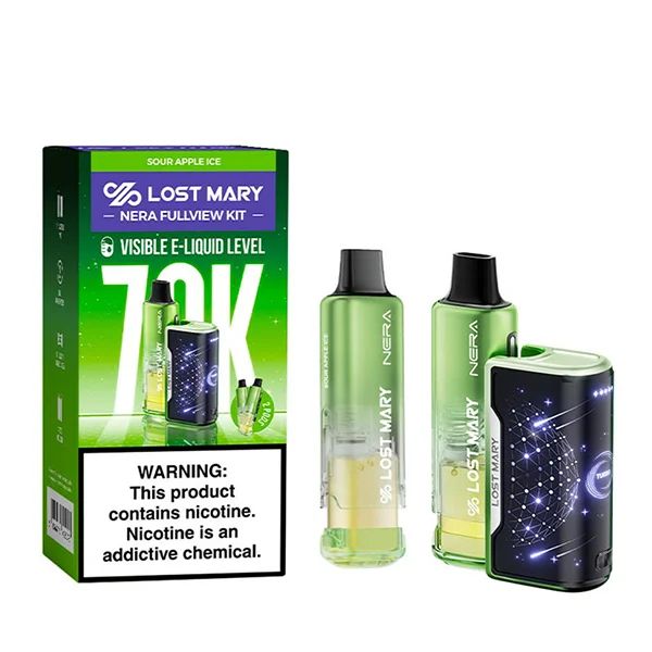 Lost Mary Nera Fullview Kit Disposable sour apple ice with packaging