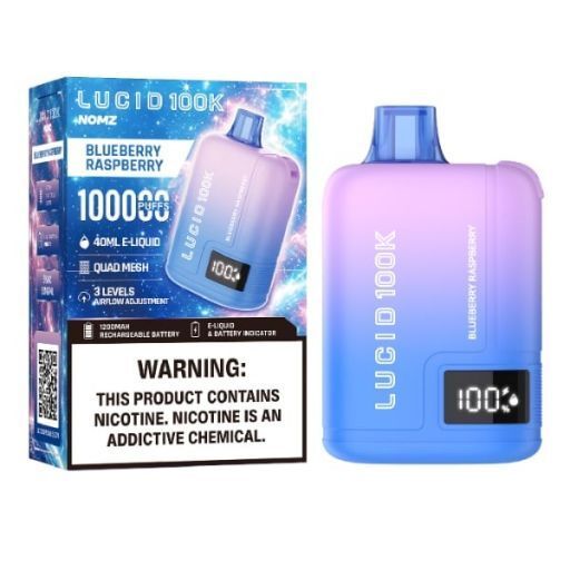 Lucid Nomz Disposable blueberry raspberry with packaging