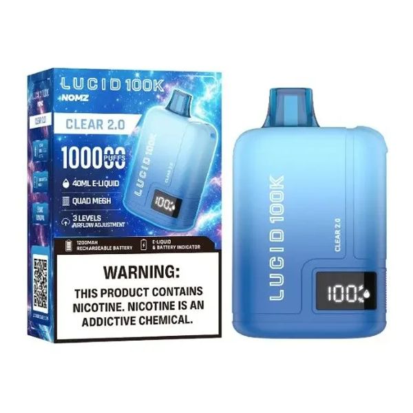 Lucid Nomz Disposable clear 2.0 with packaging