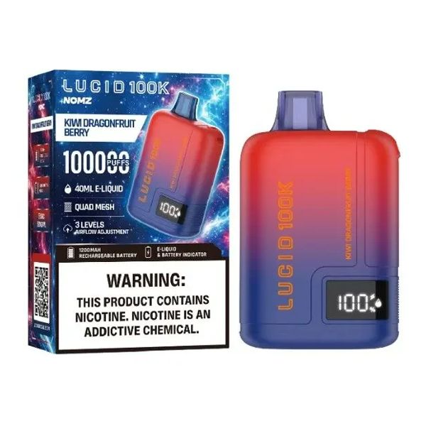 Lucid Nomz Disposable kiwi dragonfruit berry with packaging