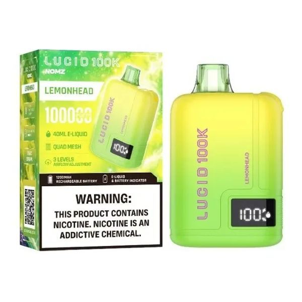 Lucid Nomz Disposable lemonhead with packaging