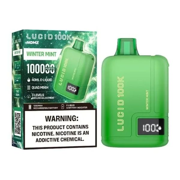 Lucid Nomz Disposable wintermint with packaging