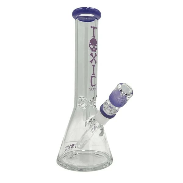 MKGlass TX75 Toxic Beaker Water Pipe 10″ purple