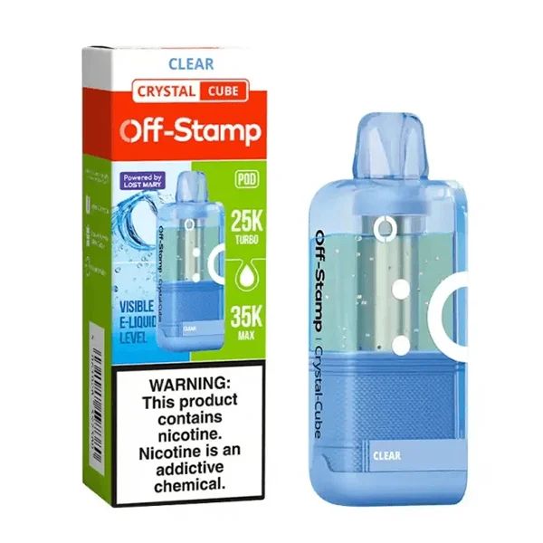Off Stamp X Cube Crystal Disposable Pod clear with packaging